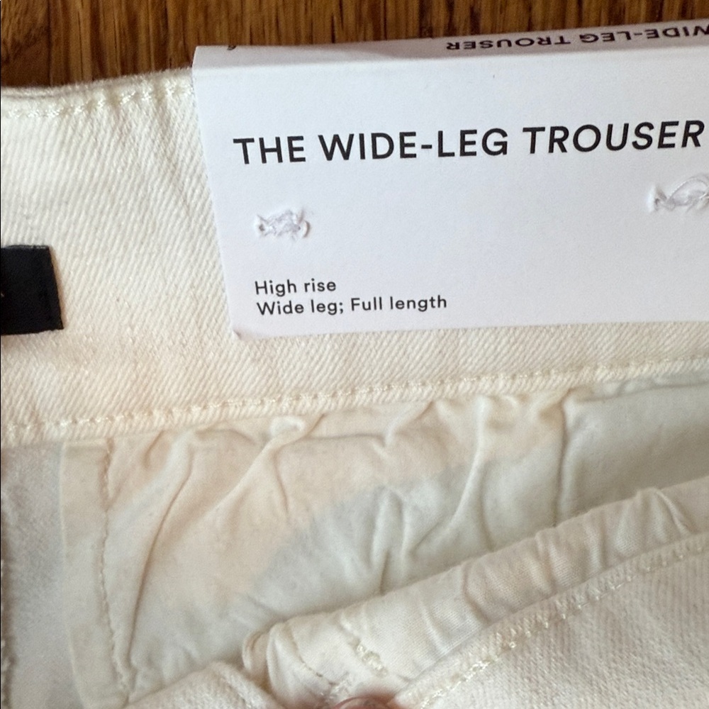 Ann Taylor Cream/White Wide-Leg Pants - Picture 4 of 13